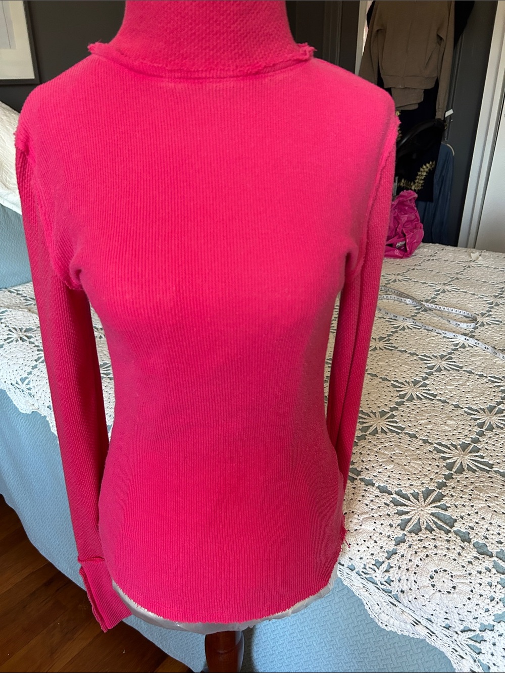We The Free Free People Raspberry Pink Long-Sleeve Turtleneck Top extra small